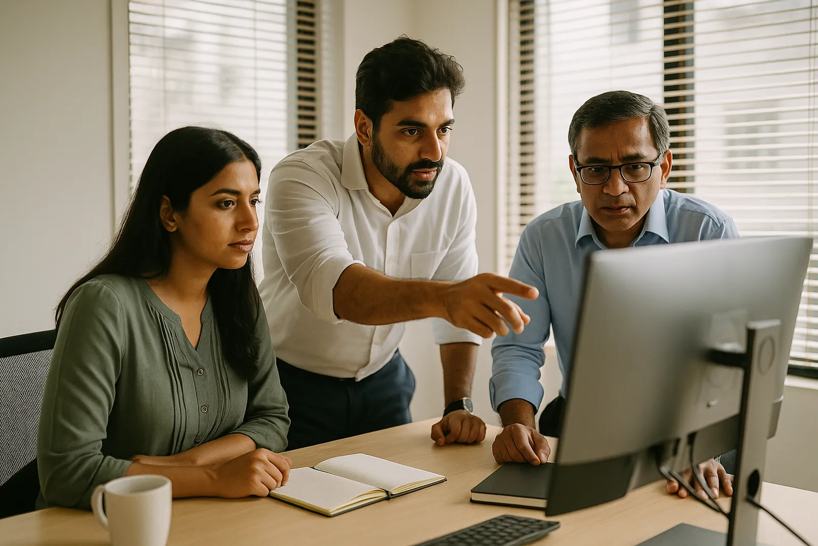 An institute team reviewing their numbers